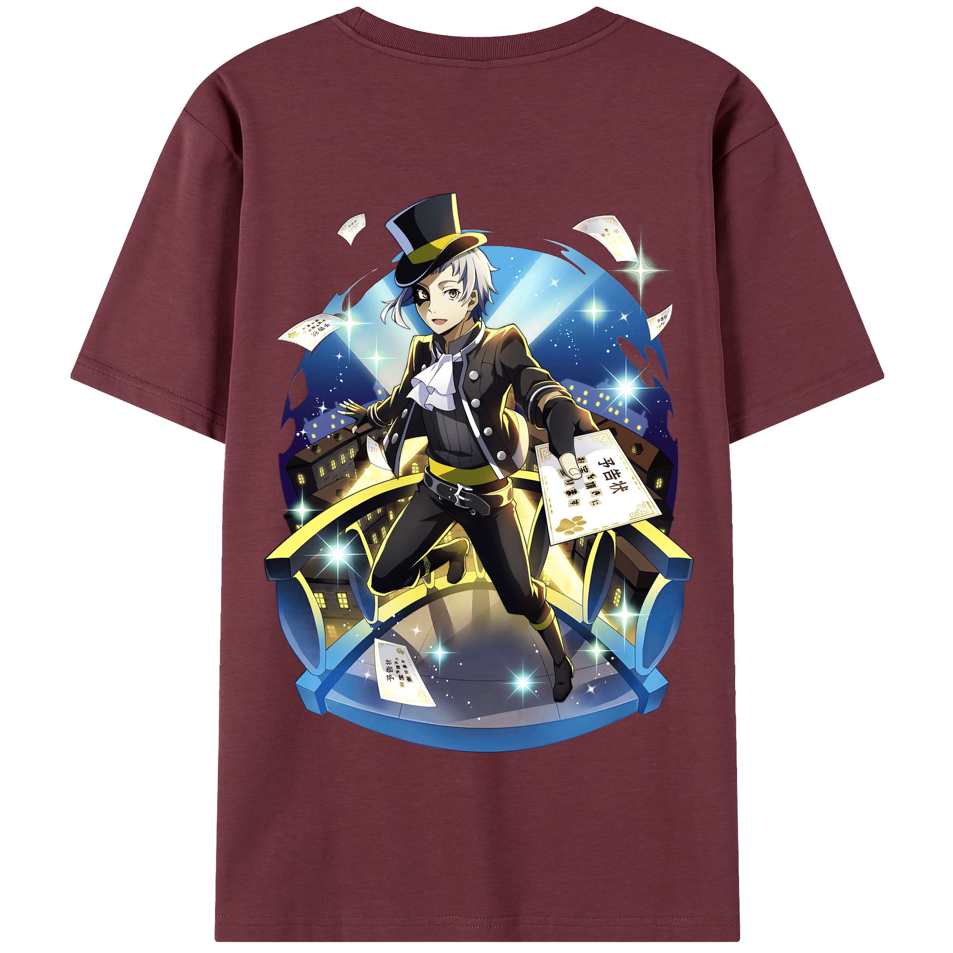 （画像用） 文豪ストレイドッグス Bungo Stray Dogs 綿100％半袖Tシャツ（背面プリント）